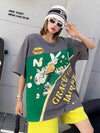 着回し力抜群 ファッション 個性派 レース プリント全3色 半袖Tシャツ<U-8981>