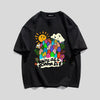 スタイルアップ効果抜群 キュート カジュアル ルーズ プリント全6色 半袖Tシャツ<U-8970>
