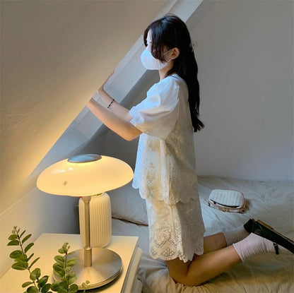 カジュアル 切り替え オシャレ度満点 ブラウス＋ショートパンツ セットアップ＜U-3233＞