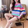 新商品 ストライプ柄 定番シンプル Tシャツ ゆったり半袖＜U-8700＞