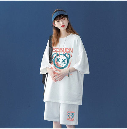 早い者勝ち  半袖Ｔシャツⅹパンツセット全4色 男女兼用<U-6554>
