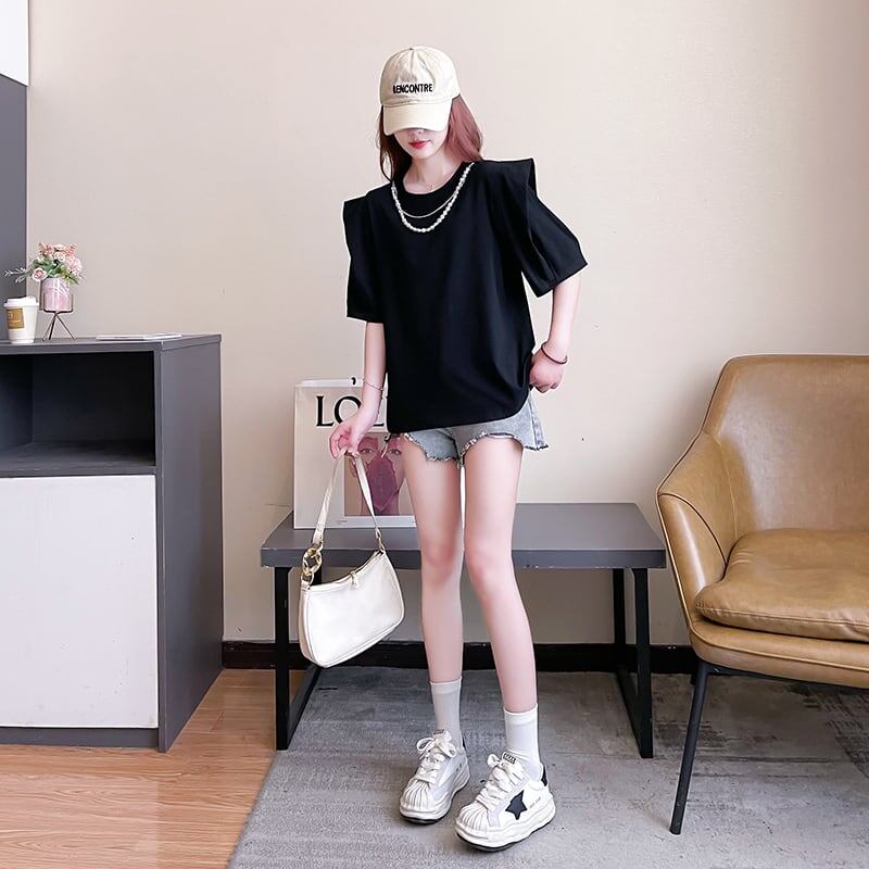 売り切れ必至 簡潔 個性派 ファッション 全3色 半袖Tシャツ<U-8514>