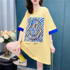 個性的なデザイン 切り替え 一目惚れ プリント Tシャツ カットソー＜U-3635＞