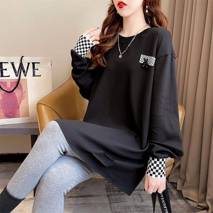 スタイリッシュ 切り替え 一目惚れ プリント Tシャツ カットソー＜U-3675＞