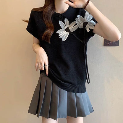 新作 上質 話題沸騰中 好感度UP ニット 全2色 半袖Tシャツ＜U-8734＞