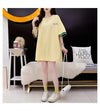 アルファベット プリント ドロップショルダー ロングTシャツ ゆったり＜U-2888＞