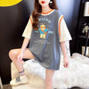 デザインセンス漫画フェイクツーピース半袖Tシャツ<U-3037>