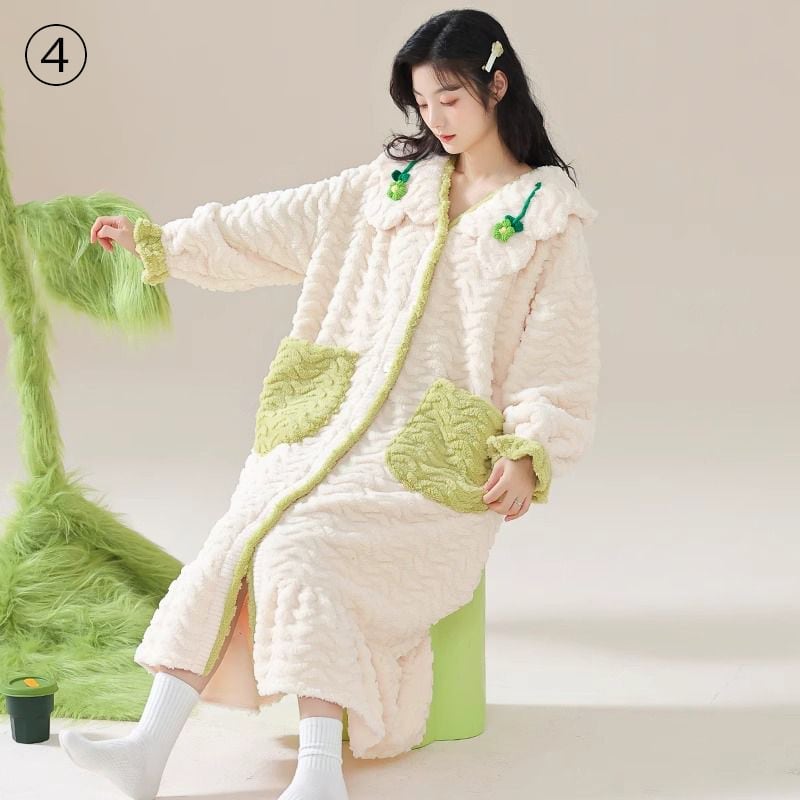 好感度UP コーラルベルベットパジャマ女性冬プラスベルベットと厚みのある スタイルアップ 6種選択 パジャマ<U-9692>
