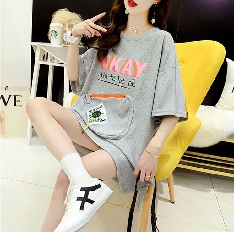 好感度UP ルーズ カジュアル プリント全3色 半袖Tシャツ カットソー ＜U-8607＞