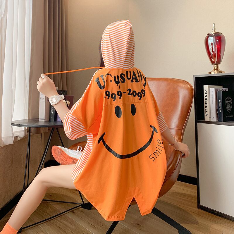 スタイルアップ効果抜群 ストライプ柄 アバンギャルド 切り替え レース プリント全2色 半袖Tシャツ<U-9111>