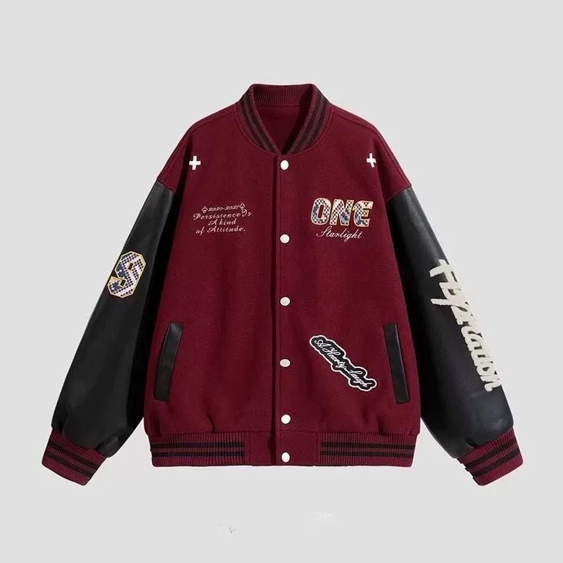 【中棉】人気爆発中 アメリカンレトロ 配色切り替え 刺繍ロゴ ユニセックス スタジャンU-12627