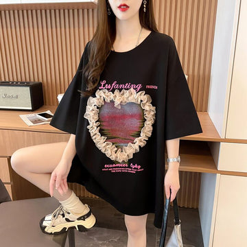 絶対欲しい プリント ロゴ ゆったり 3色半袖Tシャツ＜U-8315＞
