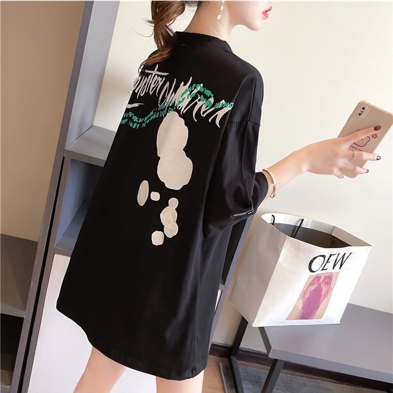 個性的なデザイン 切り替え 一目惚れ プリント Tシャツ カットソー＜U-3400＞