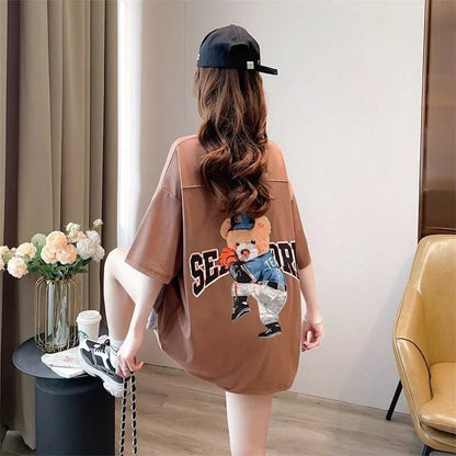 スタイリッシュ 3色選択可 一目惚れ カートゥーンプリント Tシャツ カットソー＜U-3091＞