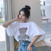 キュート プリント ファッション ゆったり 全4色 半袖 Tシャツ＜U-11521＞