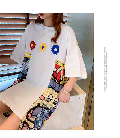 大人気ロング丈Tシャツワンピース  2色 ＜U-1160＞