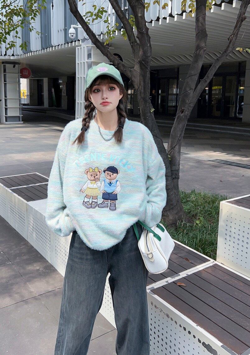 【裹起毛】絶対欲しい おしゃれ度高め 流行新作 切り替え 2色選択 スウェット<U-10282>