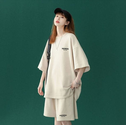 【半額セール】早い者勝ち  男女兼用 半袖Ｔシャツⅹパンツセット全4色<U-6549>