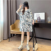 美人度アップ プリント オシャレ感たっぷり Tシャツ カットソー ワンピース＜U-3493＞