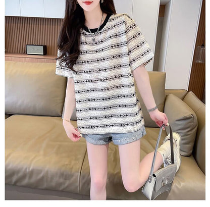 おすすめ ストライプ柄 着心地抜群 半袖 Tシャツ＜U-8264＞