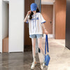 カジュアル 切り替え オシャレ度満点 プリント Tシャツ カットソー＜U-3656＞