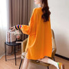 着せ グラフィックプリント 虹色 ロング長袖Tシャツ 三色トップス＜U-4107＞