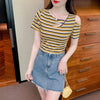 カジュアル 切り替え オシャレ度満点 プリント Tシャツ カットソー＜U-3565＞