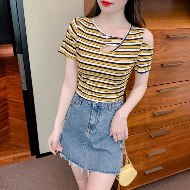 カジュアル 切り替え オシャレ度満点 プリント Tシャツ カットソー＜U-3565＞