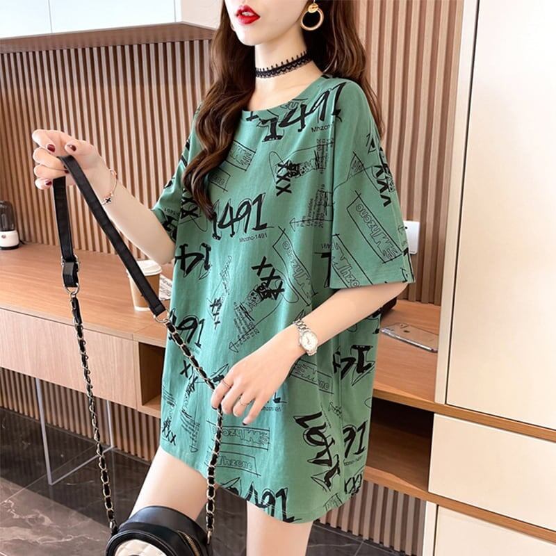 オシャレ度満点 プリント カジュアル Tシャツ カットソー＜U-3301＞