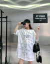 売り切れ必至 ゆったり ファッション感満々 ロング丈 3色半袖Tシャツ＜U-9086＞