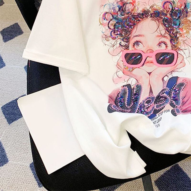 【半額！期間限定！！】大人可愛い上質 キュートプリント カジュアル 半袖Tシャツ＜U-8593＞