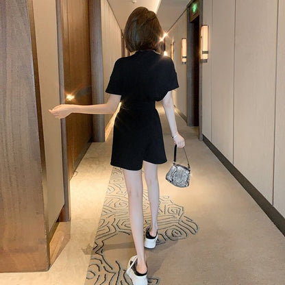 オシャレ度満点 切り替え 一目惚れ Tシャツ＋ショートパンツ セットアップ＜U-3573＞