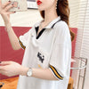 カジュアル 切り替え オシャレ度満点 プリント Tシャツ カットソー＜U-3650＞