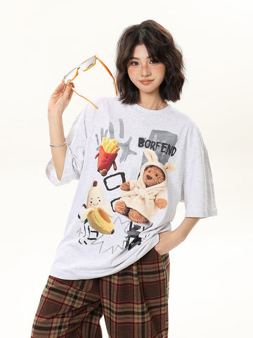 売れ筋 早い者勝ち 絶対流行 カジュアル 2色選択 Tシャツ<U-11178>