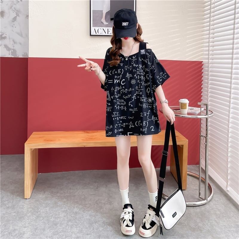 着心地抜群 切り替え 女性力を高める プリント Tシャツ カットソー＜U-3572＞
