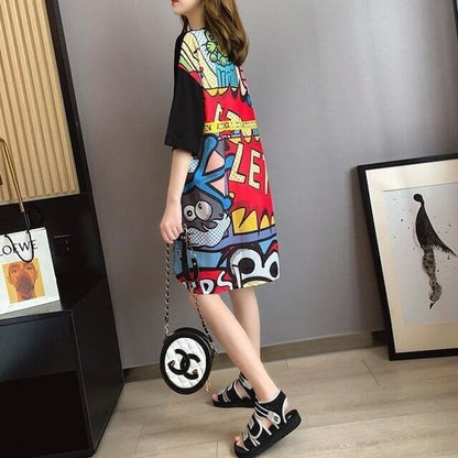 大人気ロング丈Tシャツワンピース  2色 ＜U-1160＞