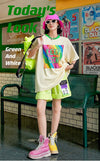 話題沸騰中 都市ファッショ オシャレ デザイン  ゆったり プリント 半袖Tシャツ＜isf-9171＞