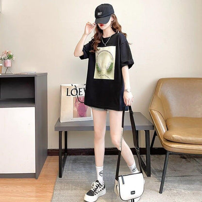 着心地良い Tシャツ ビジュー 四色 ゆったり半袖＜U-2994＞