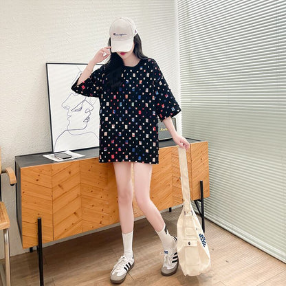 着回し力抜群 カジュアル 個性派 ゆったりトップス 半袖Tシャツ 全2色＜U-8263＞