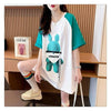 コットンパーソナライズジッパー大ポケットスリット半袖Tシャツ<U-2884>