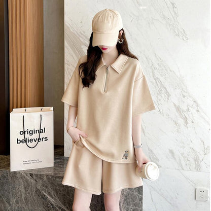 ファッション 切り替え ゆったり感アップ Tシャツ＋ショートパンツ セットアップ＜U-3616＞