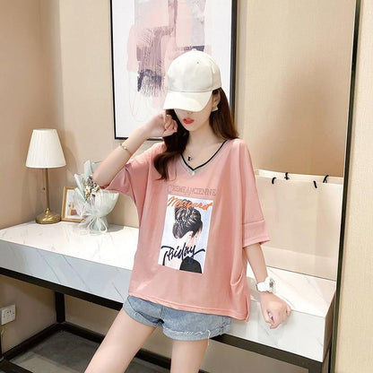 着心地抜群 3色選択可 女性力を高める Vネック Tシャツ カットソー＜U-3094＞