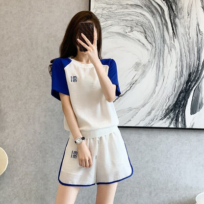 好感度UP カジュアル 絶対欲しい 全2色 半袖 Tシャツ ショートパンツ セットアップ ＜U-8938＞