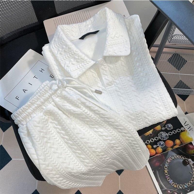 ゆったり感アップ 切り替え 好感度満載 Tシャツ＋ショートパンツ セットアップ＜U-3556＞