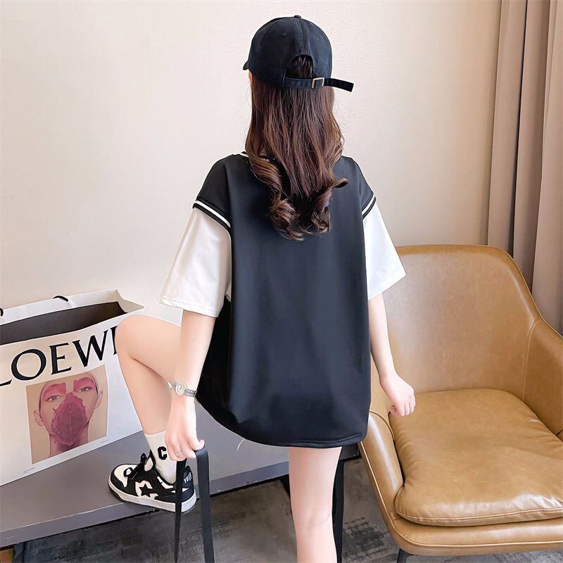 話題沸騰中 レイヤード風 オシャレ度満点 6色選択可 Tシャツ カットソー＜U-8362＞