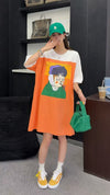 おすすめ 好感度UP 海外トレンド カジュアル 全3色 半袖 Tシャツ ワンピース ＜U-11556＞