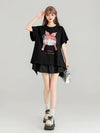 着回し力抜群 ゆったり ファッション感満々 ロング丈 2色半袖Tシャツ＜U-11068＞