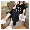 韓国系 ロング ハートマーク Tシャツ 半袖 ＜U-2837＞