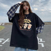 オシャレ度満点 ラウンドネック 個性的なデザイン カートゥーンプリント Tシャツ＜U-2257＞