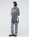 ストリートトレンドのレターファンプリント半袖Tシャツ<U-2906>